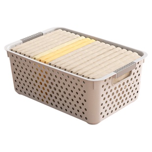 零食杂物收纳筐玩具整理筐日式家用塑料大储物盒厨房橱柜篮子桌面