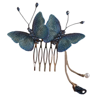 蝴蝶双飞-古风创意流苏插梳新中式复古发簪夏天气质优雅盘发神器