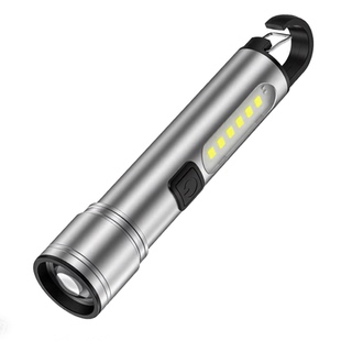 雅格铝合金手电筒强光远射超亮户外小型便携防水调焦激光灯家用