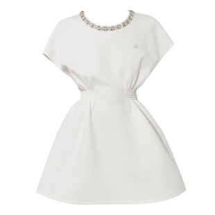 DPLAY【闪钻系列】夏季新款白色连衣裙女气质短款裙子短裙