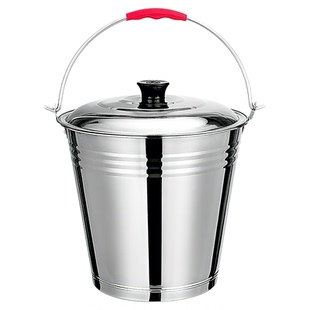 不锈钢水桶家用大容量圆桶幼儿园垃圾桶冰桶食堂油桶厨房带盖铁桶
