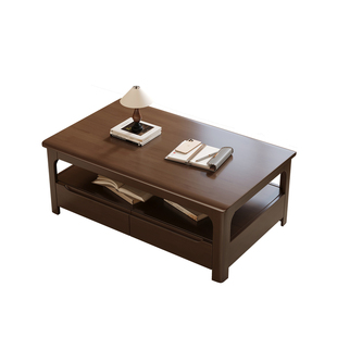 北欧实木茶几家用客厅茶台桌新款小户型中式带抽屉长方形泡茶桌子