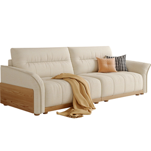 帕朵兰蝶北欧布艺折叠沙发床两用小户型客厅奶油风实木沙发可变床