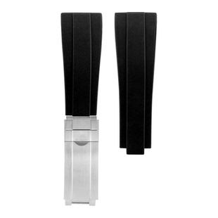 黑水鬼橡胶表带适用劳力士游艇名仕迪通拿GMT日志rolex短胶带20mm