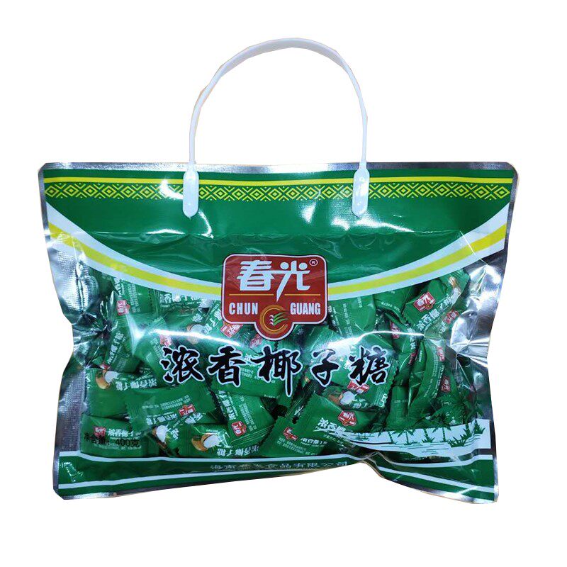 海南特产春光浓香椰子糖400gx2袋