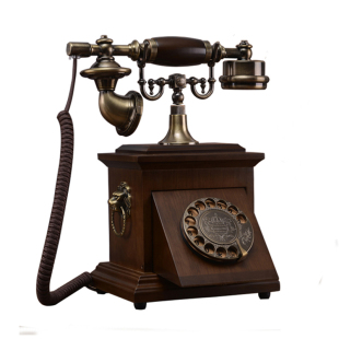 复古电话机欧式仿古家用新中式座机老式转盘实木客厅无线插卡电话