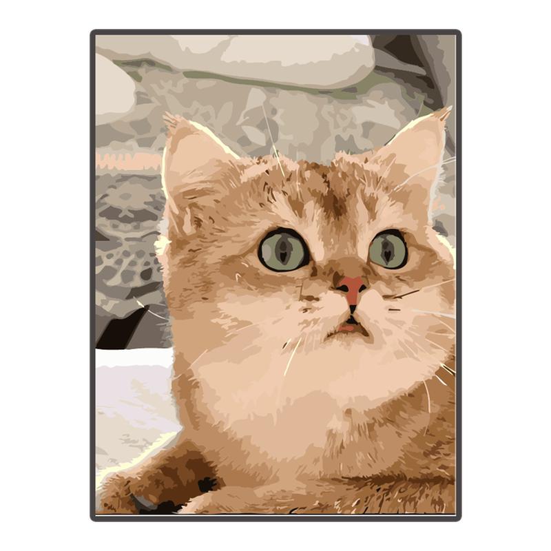 数字油画diy宠物猫咪狗狗照片手绘填色礼物油彩画解压装饰画