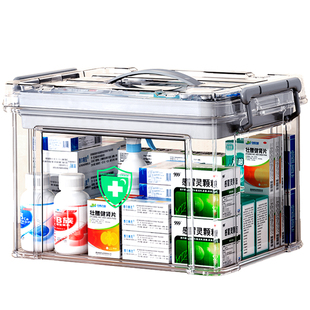 家用药箱收纳盒大容量急救药箱常备药大号医疗急救药盒便携式分装