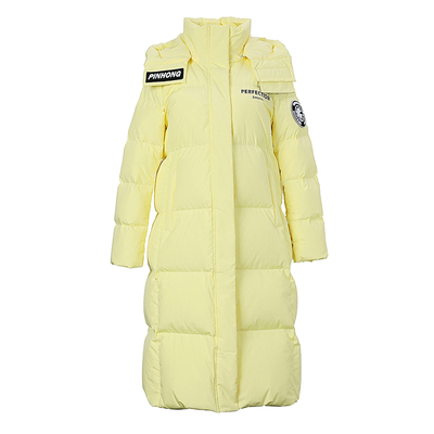 逐雅超长过膝黑色羽绒服