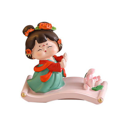 唐仕女手机支架桌面可爱创意摆件