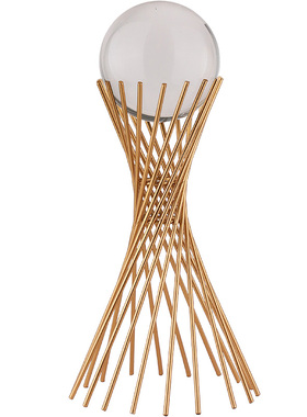 金属轻奢客厅书房水晶球摆件创意