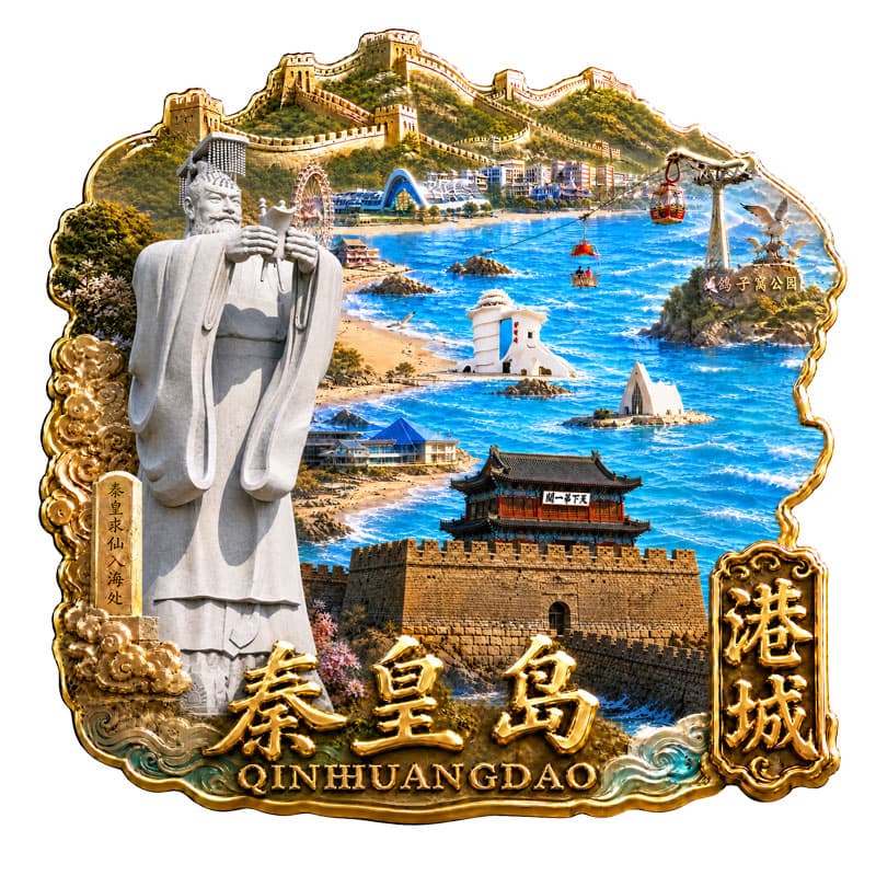 【秦皇岛冰箱金属贴】阿那亚秦皇山海关入求仙旅游浮雕磁吸冰箱贴