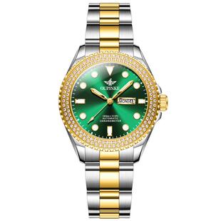 瑞士认证正品牌绿水鬼手表女款女士机械表全自动女生潜水防水镶钻