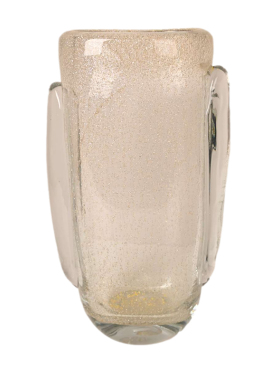 现代透明琉璃水晶沙金插花瓶桌面装饰摆件仿真花干花器样板间摆件