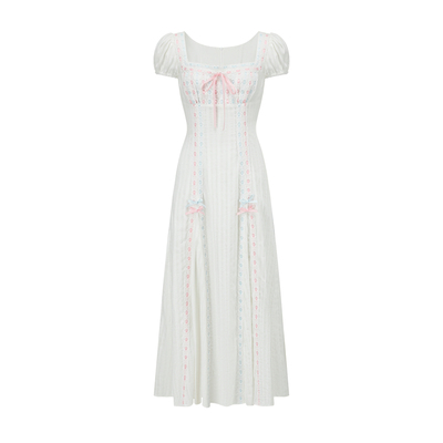 LaceMade 奶霜碎碎冰 法式重工小白裙长短款连衣裙鱼骨腰封套装夏