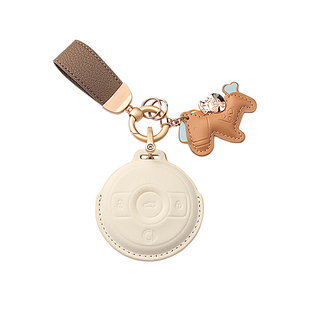 适用奔驰精灵1号/3号奔驰巴博斯smart简约皮钥匙套扣斯玛特壳包