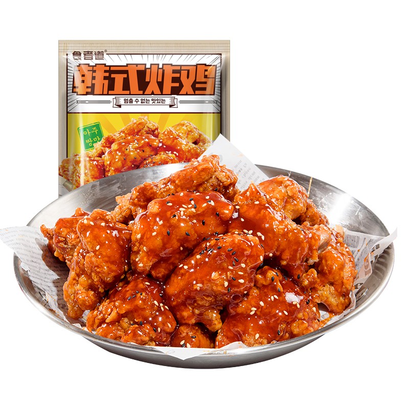 食者道韓式炸雞半成品脆皮炸雞塊冷凍空氣炸鍋食材裹粉無骨炸雞