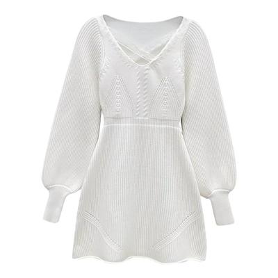 气质小女人名媛针织连衣裙小女人