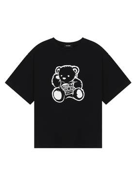 【新品直降7折】WE11DONE25男女同款小熊印花短袖T恤街头感时尚