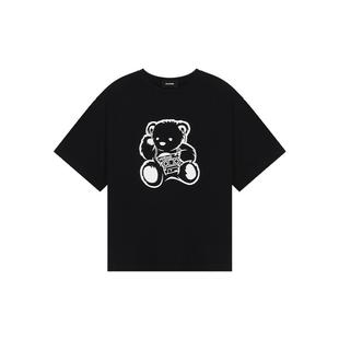【线上独家】WE11DONE25男女同款小熊印花短袖T恤街头感时尚休闲