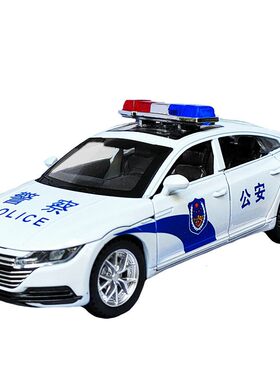 合金警车玩具儿童110小汽车模型