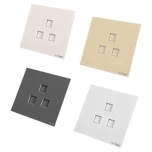 锦迈网线面板插座超五类/六类千兆三口电脑插座86型暗装网络网口