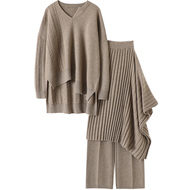 启超高端100%纯山羊绒套装