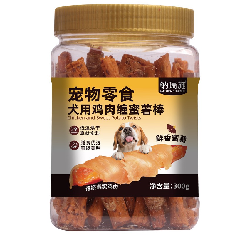 纳瑞施纯鸡肉缠蜜薯棒狗狗磨牙棒
