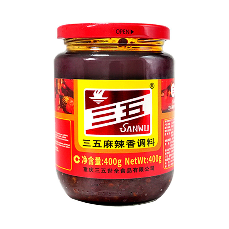 三五麻辣香400g*4瓶装四川火锅调料炒菜拌面重庆小面辣椒酱下饭菜