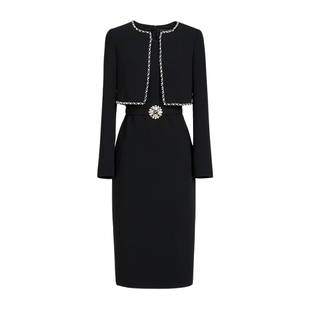 朗姿/MOJO AVENUE莫佐日本三醋酸奢雅连衣裙2025年新款早春假两件