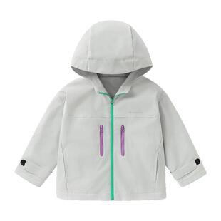 右欧儿童加绒连帽外套户外防水防风山系男女童上衣秋冬季新款童装