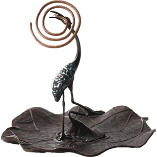 仿古仙鹤香插 沉香檀香炉家用室内盘香线香创意摆件插香炉立香座