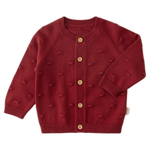 考拉鼻鼻[波波粒针织开衫·小甜豆]女童多色百搭柔软毛衫外出上衣