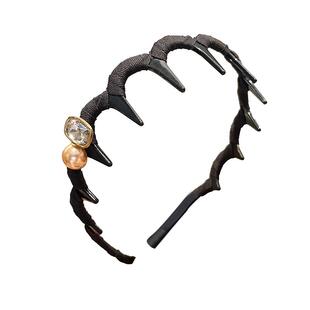 带齿高颅顶发箍女2025新款高端水钻头箍夏天日常外戴气质发卡头饰