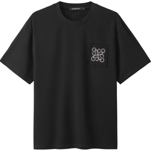 gxgjeans男装 凉感多色立体绣花简约圆领短袖T恤男上衣26夏新品