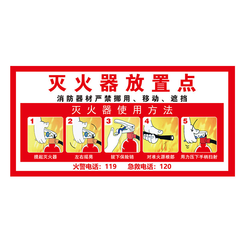 灭火器放置点标识牌警示牌定制