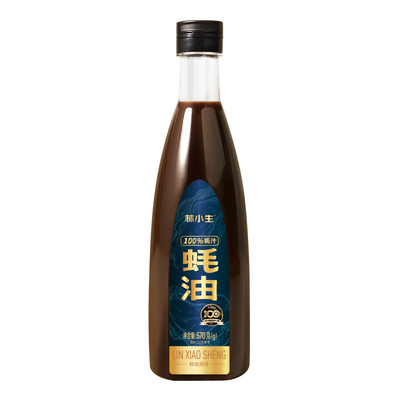 林小生100%蚝汁蚝油570g/瓶0添加防腐剂增鲜提味减钠家用炒菜鲜味