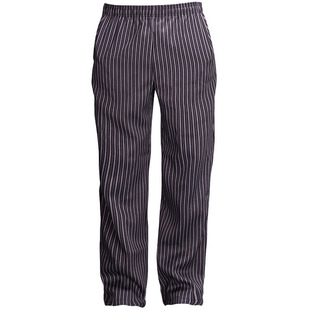 厨乐乐正品宽松版厨师服工作服厨师裤子斑马条四季工作裤松紧裤腰