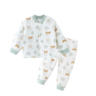 宝宝夹棉保暖内衣套装秋衣儿童薄棉男童家居服婴儿棉衣棉裤春秋