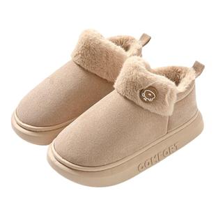 厚底雪地靴女款2025新款冬季家居保暖加绒外穿高帮防滑毛绒棉鞋女