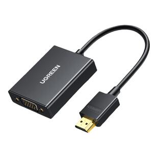 绿联hdmi转vga转换器笔记本电脑接口转接线显示屏投影仪高清接头