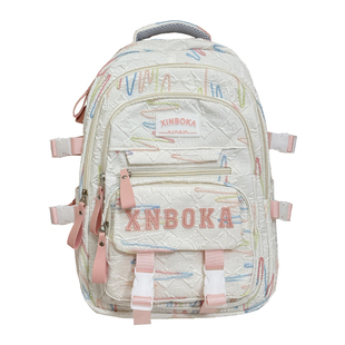 茶话会学院风书包女初中女生高中大学生双肩包百搭大容量电脑背包