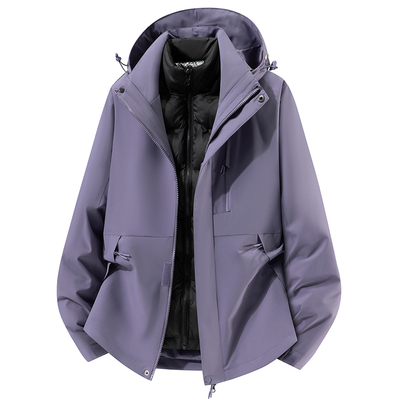 稻草人紫色羽绒冲锋衣