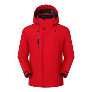 三合一高端冲锋衣定制工作服印logo刺绣外套加绒保暖户外工装秋冬