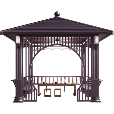 铝合金凉亭可来厂参观考察