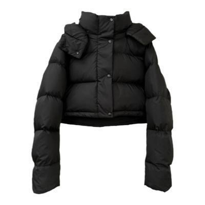 luqi lulu冬季Puff Jacket三格鸭绒连帽羽绒泡芙短款外套