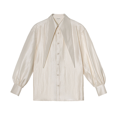 山谷少年异形领质感宽松衬衫