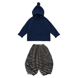 儿童冬装套装帅气男宝宝衣服2025新款时髦婴儿毛衣裤子两件套童装