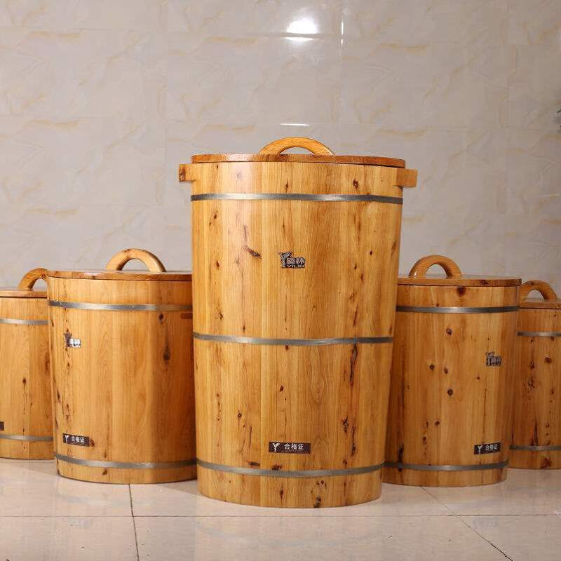 新款装米桶50斤储米箱家用10斤装面桶H带盖30斤米缸实木厨房小号