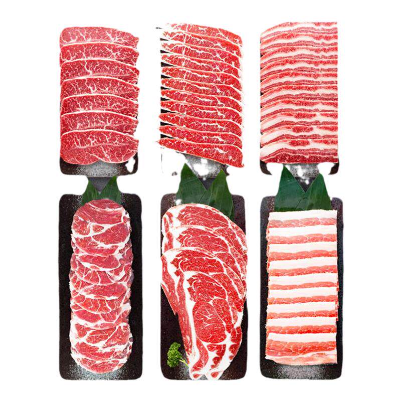 烤肉食材雪花牛肉片火锅组合套餐肉类半成品原切韩式家庭商用